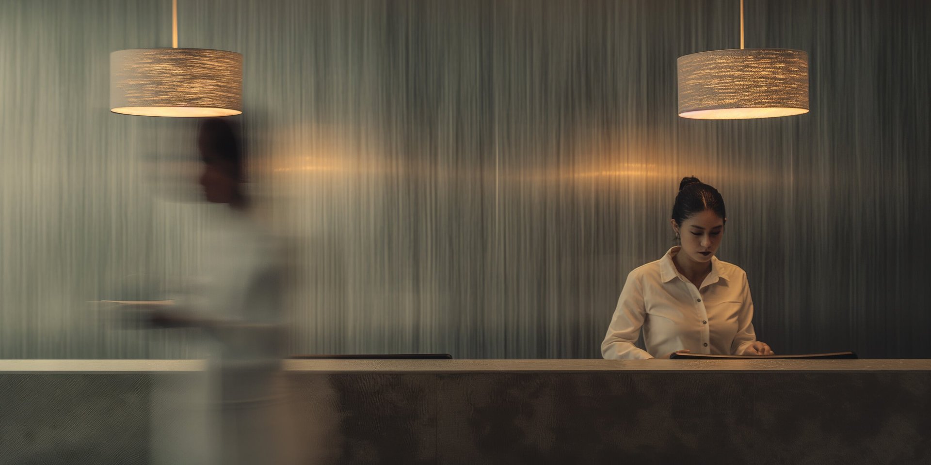 Two hotel staff doing labor forecasting