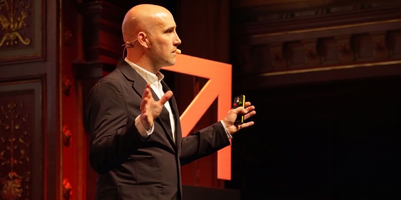 Laurence painell on stage at Navigate