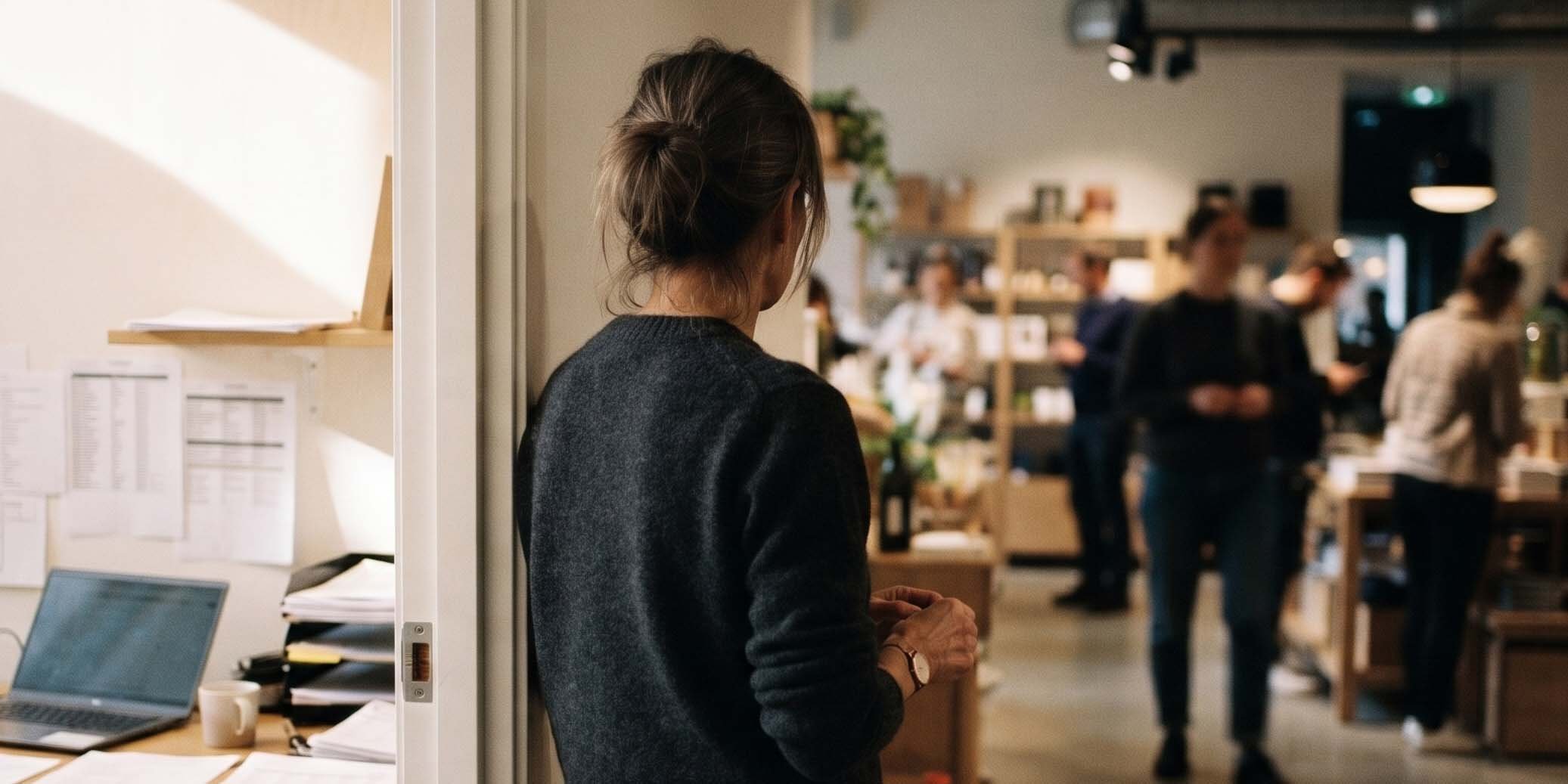 HR manager overlooking retail floor