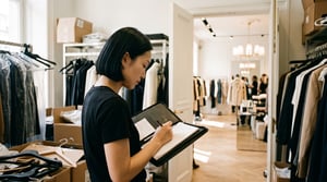 Store manager running an audit