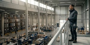 A facility manager overlooking the floor