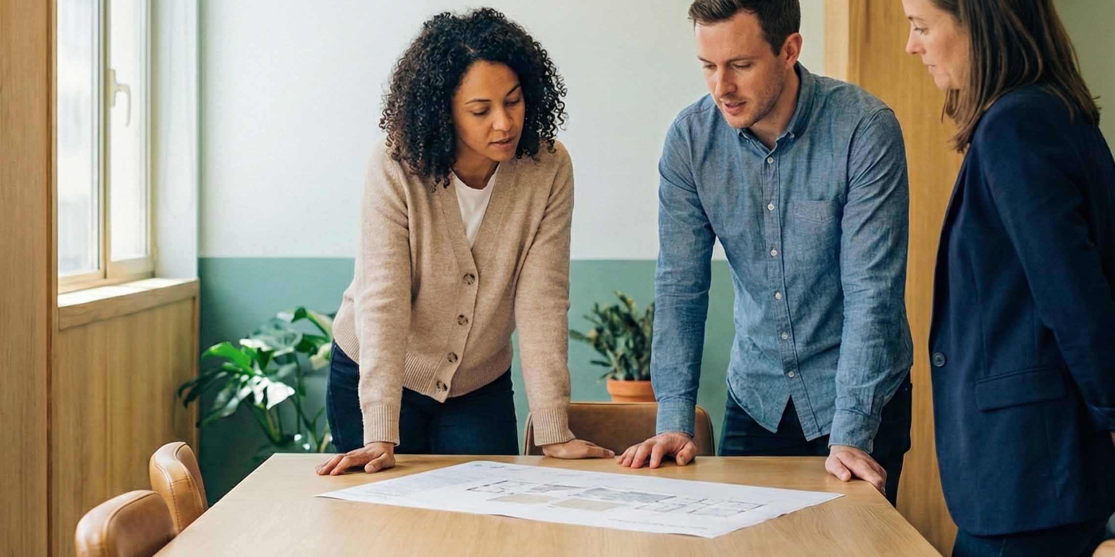 The management team taking tough decisions.