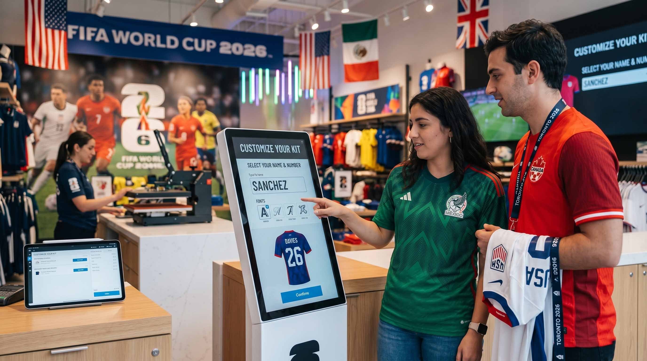 A world cup 2026 customer choosing their printed jersey