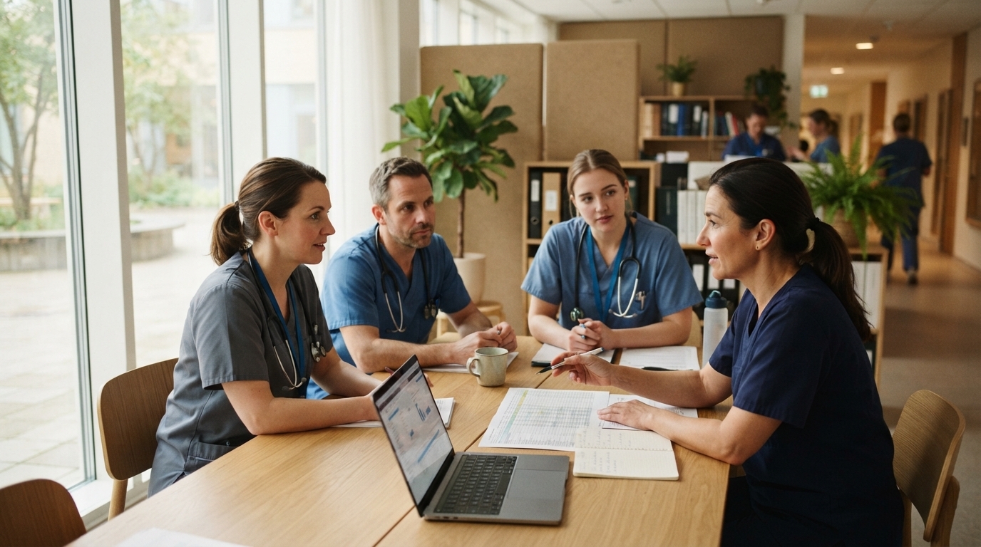 Healthcare team reviewing approach to scheduling