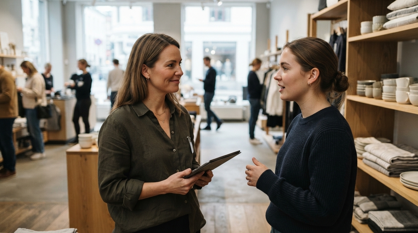 Manager talking with employee