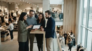 Professionals reviewing workforce management data together
