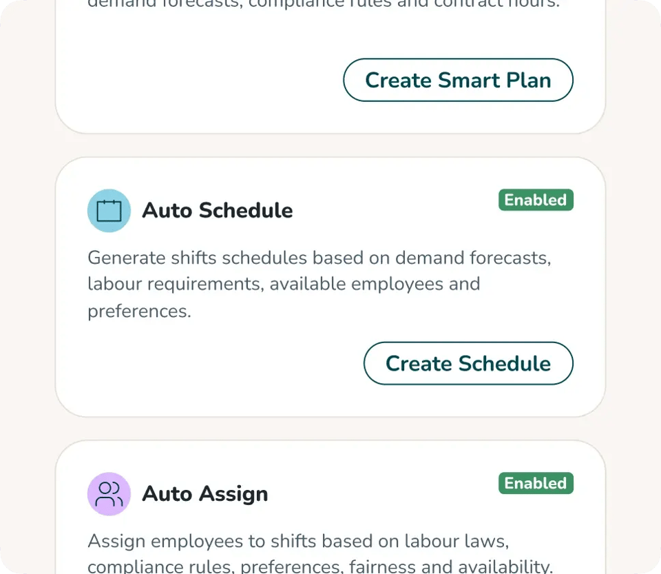 Auto-Schedule – generate optimised schedules automatically