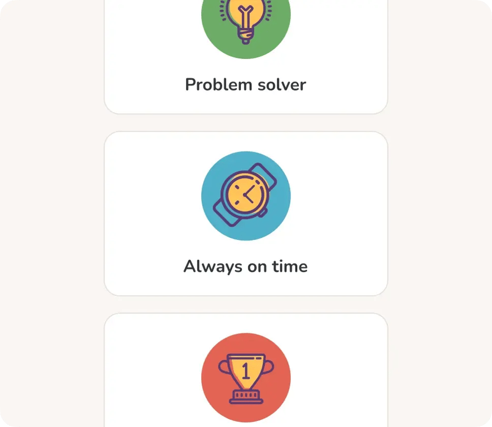 Badges – recognise and motivate frontline teams