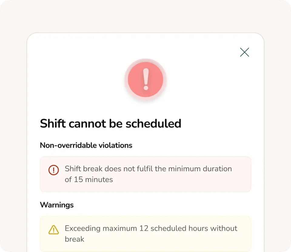 Real-Time Schedule Compliance Validation