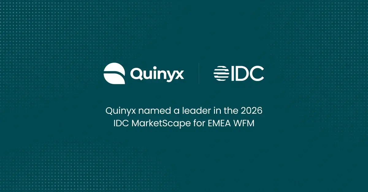 Quinyx System Quinyx named a leader in the 2026 IDC MarketScape for EMEA WFM